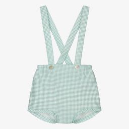 Mebi-Green Linen Baby Shorts | Childrensalon Outlet