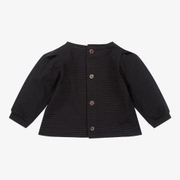 Mebi-Grey & Black Striped Baby Top | Childrensalon Outlet