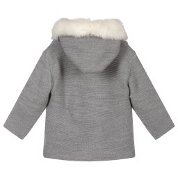 Mebi-Grey Knitted Baby Jacket | Childrensalon Outlet