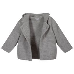 Mebi-Grey Knitted Baby Jacket | Childrensalon Outlet