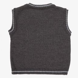 Mebi-Grey Knitted Baby Slipover | Childrensalon Outlet