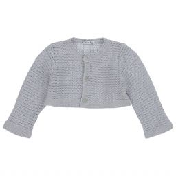 Mebi-Grey Knitted Cotton Cardigan | Childrensalon Outlet