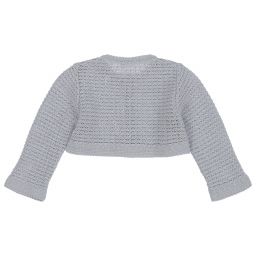 Mebi-Grey Knitted Cotton Cardigan | Childrensalon Outlet