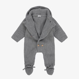 Mebi-Grey Knitted Pramsuit | Childrensalon Outlet