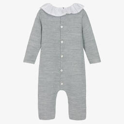 Mebi-Серый трикотажный комбинезон с рюшами на воротнике | Childrensalon Outlet