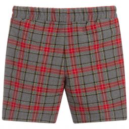 ميبي-شورت تارتان لون أحمر و رمادي للأولاد | Childrensalon Outlet