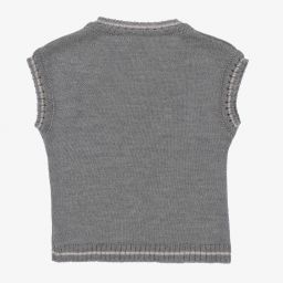 Mebi-Grey Wool Knit Slipover | Childrensalon Outlet