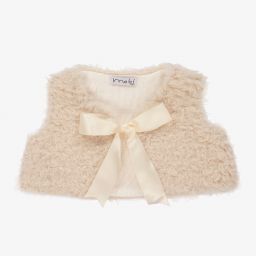 Mebi-Ivory Faux Fur Baby Gilet | Childrensalon Outlet