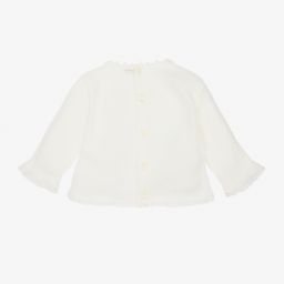 Mebi-Ivory Knitted Baby Sweater | Childrensalon Outlet