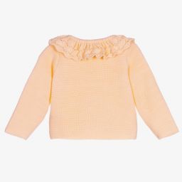 Mebi-Orange Cotton Knitted Cardigan | Childrensalon Outlet