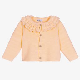 Mebi-Orange Cotton Knitted Cardigan | Childrensalon Outlet