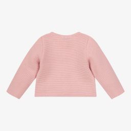 Mebi-Pink Cotton Baby Cardigan | Childrensalon Outlet