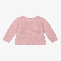 Mebi-Pink Cotton Baby Cardigan | Childrensalon Outlet
