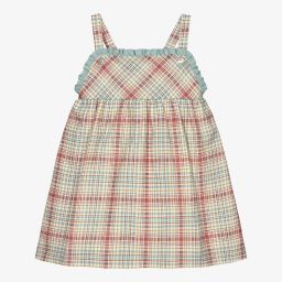 Mebi-Pink & Green Check Baby Dress | Childrensalon Outlet