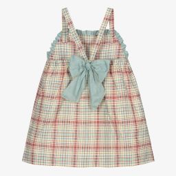 Mebi-Pink & Green Check Baby Dress | Childrensalon Outlet