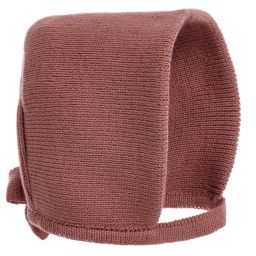 Mebi-Pink Knitted Bonnet | Childrensalon Outlet
