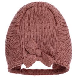 Mebi-Pink Knitted Bonnet | Childrensalon Outlet