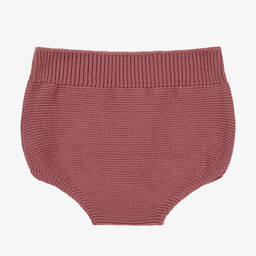 ميبي-Pink Knitted Cotton Bloomer Shorts | Childrensalon Outlet