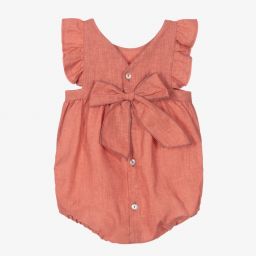 ميبي-Pink Linen Blend Baby Shortie | Childrensalon Outlet