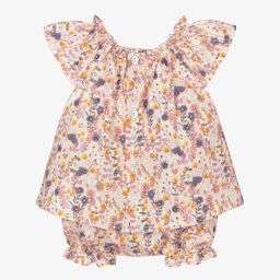 Mebi-Pink & Purple Baby Shorts Set | Childrensalon Outlet