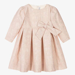 Mebi-Pink & Silver Jacquard Dress  | Childrensalon Outlet