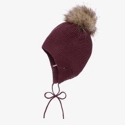 Mebi-قبعة بوم- بوم أطفال قطن محبوك لون بنفسجي | Childrensalon Outlet