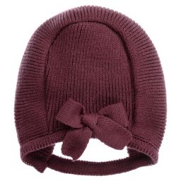 Mebi-Red Knitted Bonnet | Childrensalon Outlet