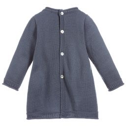 Mebi-Slate Blue Knitted Baby Dress | Childrensalon Outlet