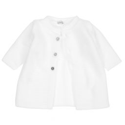 ميبي-White Knitted Coat | Childrensalon Outlet
