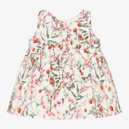 ميبي-White & Pink Cotton Dress | Childrensalon Outlet