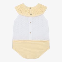 Mebi-Yellow & White Baby Shortie | Childrensalon Outlet