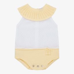 Mebi-Yellow & White Baby Shortie | Childrensalon Outlet