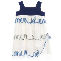 Mi Mi Sol-Blue & White Tulle Dress | Childrensalon Outlet