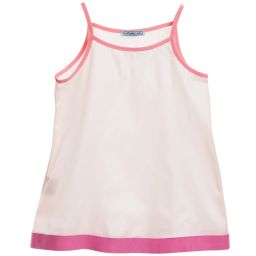 مي مي سول-فستان حريري  وردي مزهر مع طباعة | Childrensalon Outlet