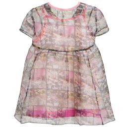 مي مي سول-فستان حريري  وردي مزهر مع طباعة | Childrensalon Outlet