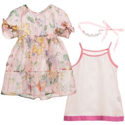 Mi Mi Sol-Pink Floral Silk Dress | Childrensalon Outlet