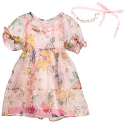 Mi Mi Sol-Pink Floral Silk Dress | Childrensalon Outlet