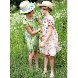Mi Mi Sol-Pink Floral Silk Dress | Childrensalon Outlet