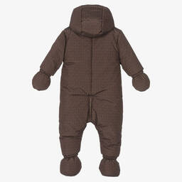 Michael Kors Kids-Baby Girls Brown MK Logo Snowsuit | Childrensalon Outlet