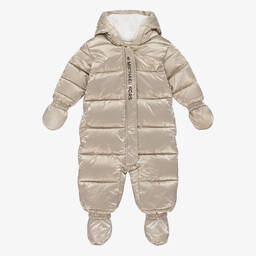 Michael Kors Kids-Baby Girls Gold Logo Snowsuit | Childrensalon Outlet