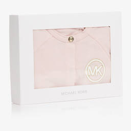 Michael Kors Kids-Baby Girls Pink Cotton Logo Romper | Childrensalon Outlet