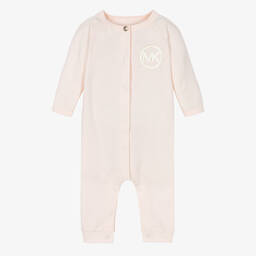 Michael Kors Kids-Baby Girls Pink Cotton Logo Romper | Childrensalon Outlet