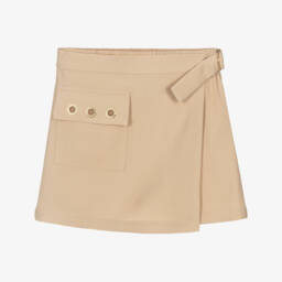Michael Kors Kids-Beige Twill Wrap-Around Skort | Childrensalon Outlet