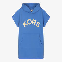 Michael Kors Kids-Синее хлопковое платье-свитшот с логотипом | Childrensalon Outlet