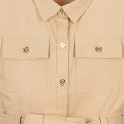 Michael Kors Kids-Girls Beige Cotton Utility Dress | Childrensalon Outlet