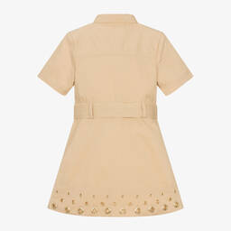 Michael Kors Kids-Girls Beige Cotton Utility Dress | Childrensalon Outlet