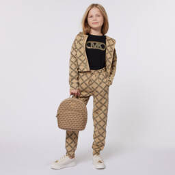Michael Kors Kids-Girls Beige Logo Backpack | Childrensalon Outlet