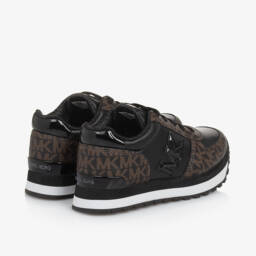 Michael Kors Kids-Girls Black and Brown Lace-Up Trainers | Childrensalon Outlet
