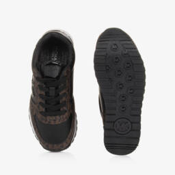 Michael Kors Kids-Girls Black and Brown Lace-Up Trainers | Childrensalon Outlet