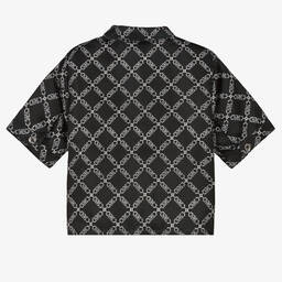 Michael Kors Kids-Girls Black Chain Logo Print Blouse | Childrensalon Outlet